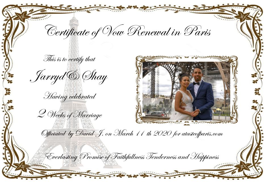 Paris: Wedding Vows Renewal Personal Photo or Video Shoot - Renew Vows in City of Love
