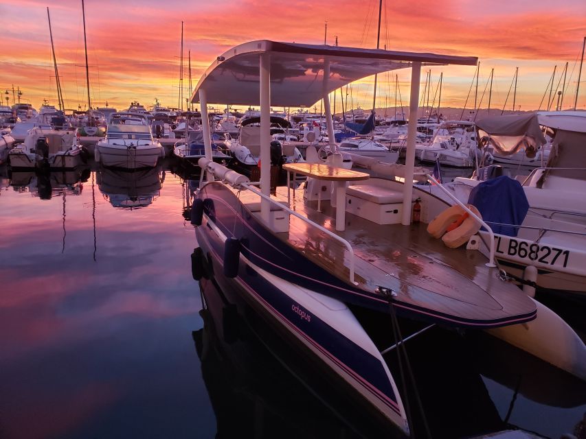 Private Catamaran Trip in the Bay of Juan Les Pins at Sunset - Tour Details