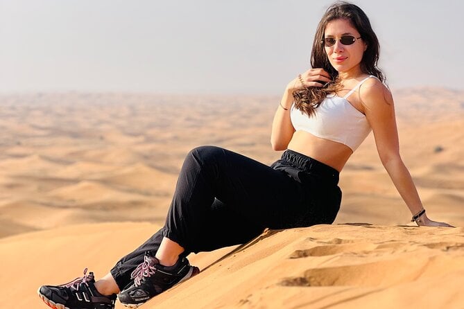 Dubai Desert Safari, BBQ, Live Shows, Camel, Sandboard (7-Hours) - Sandboarding and Camel Riding