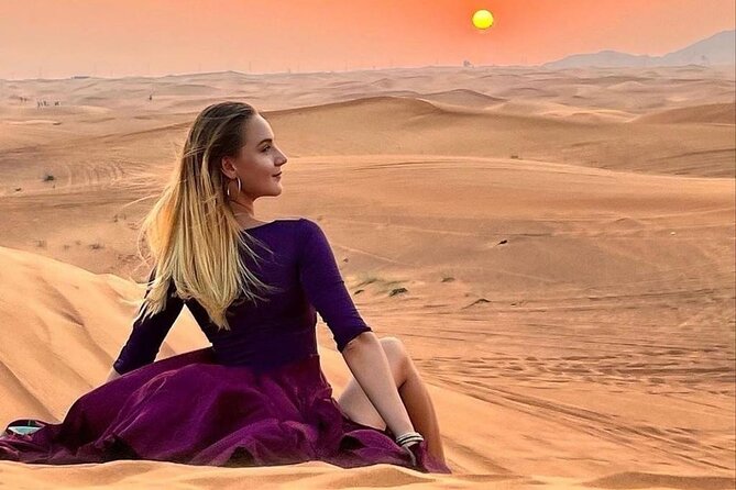 Dubai Evening Desert Safari & BBQ Dinner - Sandboarding and Camel Ride