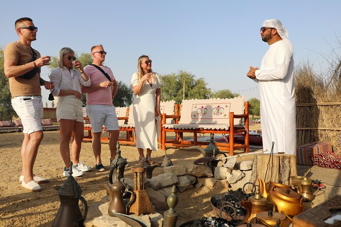 Dubai Evening Heritage Safari by Vintage G Class Al Marmoom Oasis - Arabic Coffee-Making Demonstration