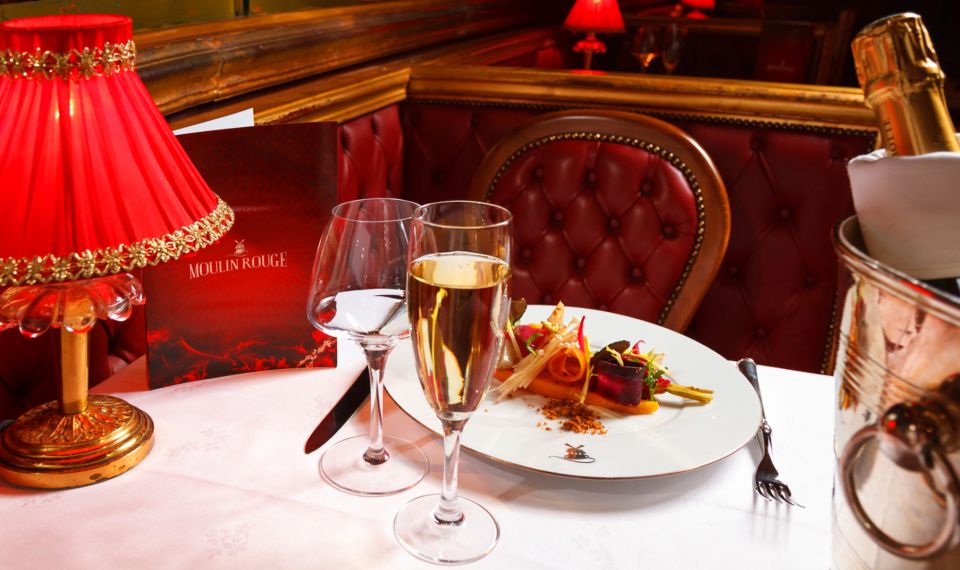 Paris: Moulin Rouge Dinner Show With Return Transportation - Dinner Inclusions