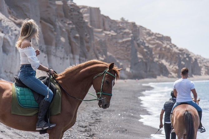 Santorini Horse Riding to Black Sandy Beach - Skilled Guide and Photo Opportunities