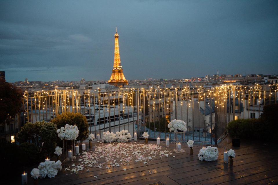 Wedding Proposal on a Parisian Rooftop With 360° View - Intimate and Elegant Ambiance