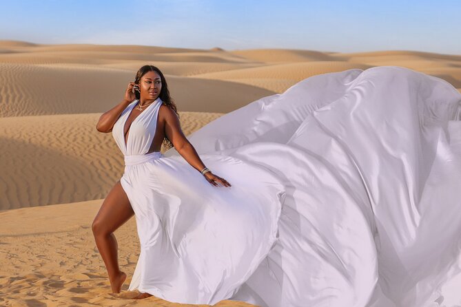 Dubai Flying Dress Private Photoshoot in the Desert - Retouched Social Media Images