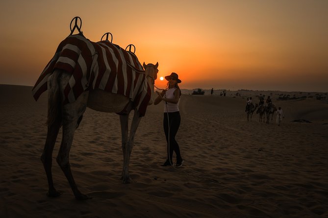 Dubai: Sunset Camel Caravan Safari With BBQ Dinner at Al Khayma Camp - Henna Art at the Camp