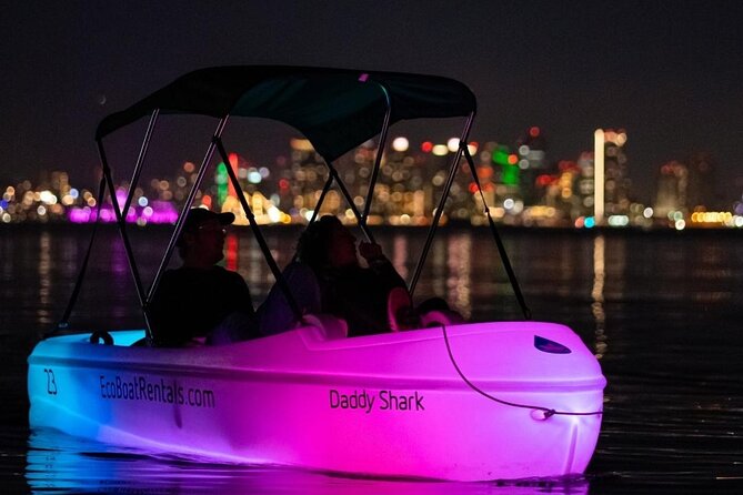 Glow Pedal Boat Rental in San Diego Bay! Night Date Idea! - Illumination and Disco Ball Option