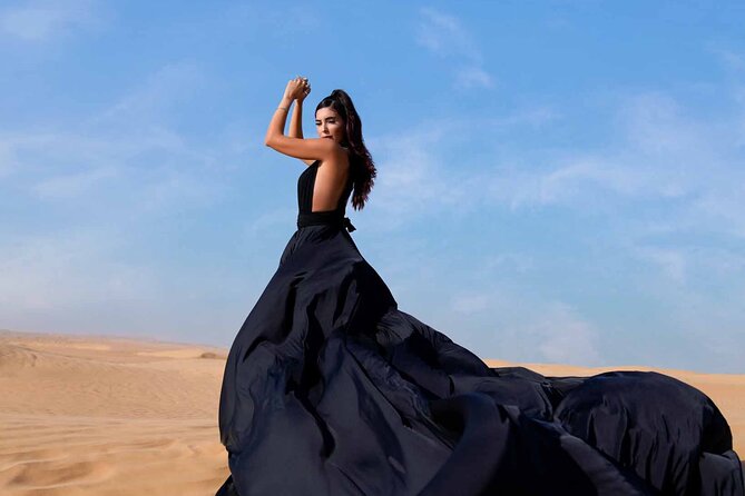 Dubai Flying Dress Private Photoshoot in the Desert - Flexible Booking and Cancellation