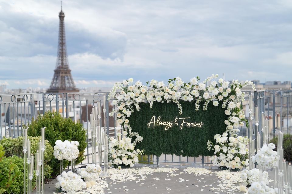Wedding Proposal on a Parisian Rooftop With 360° View - Romantic Decor and Amenities