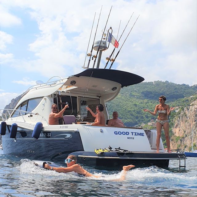 Cap Ferrat: Nice and Villefranche Boat Tour With Swimming - Duration and Language