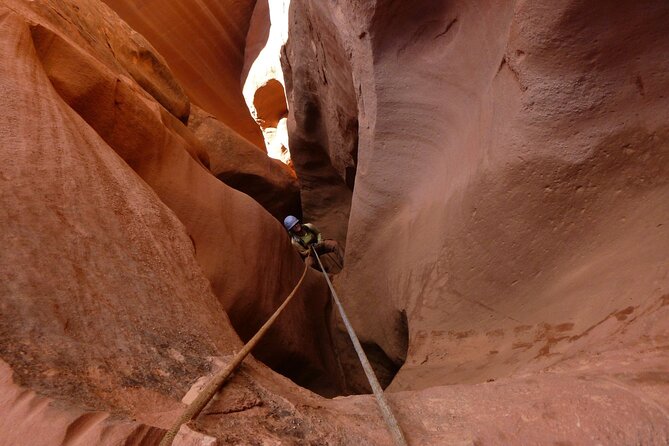 Moab Canyoneering Adventure - Navigating Water-Filled Potholes