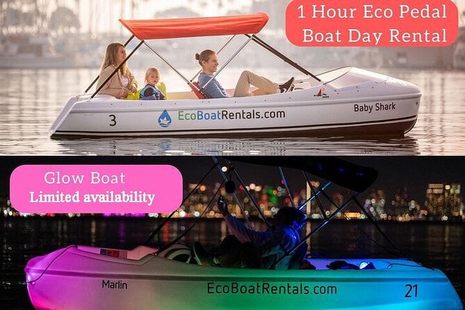 Glow Pedal Boat Rental in San Diego Bay! Night Date Idea! - Key Points