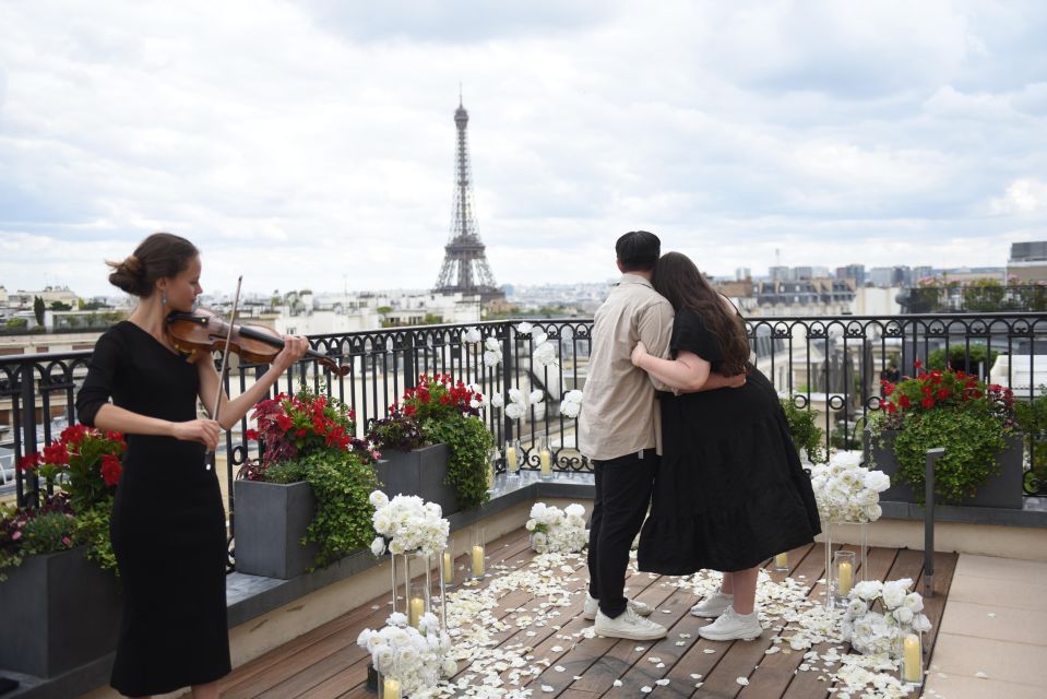 Romantic Proposal on an Eiffel View Palace Terrace - Just The Basics