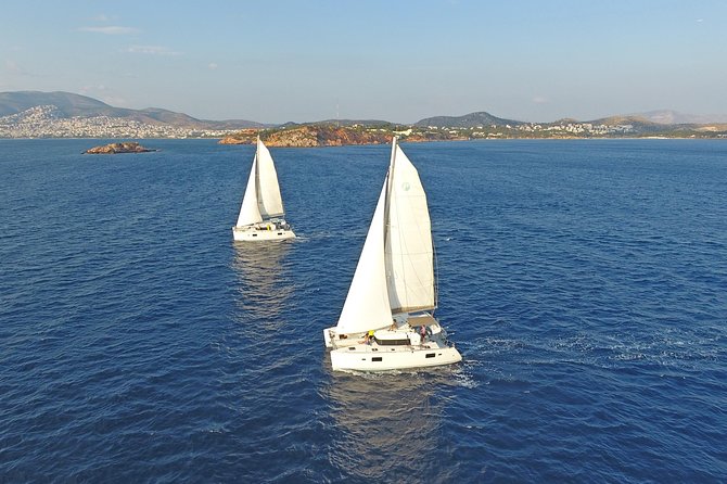 Athens Private Luxury Catamaran Cruise With Traditional Greek Meal and BBQ