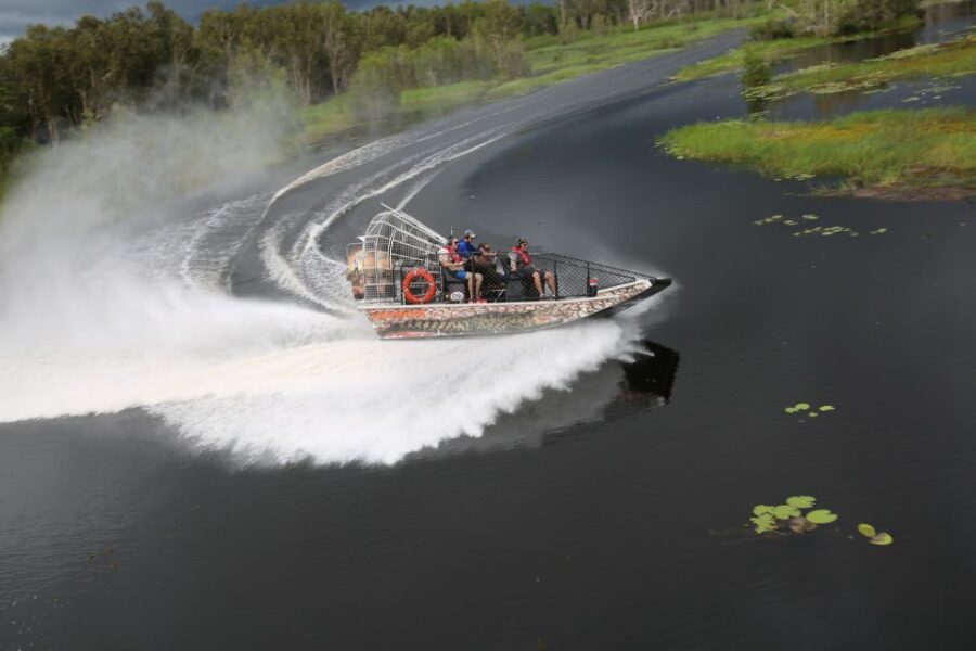 Darwin: Airboat Ride, Helicopter Flight, and Overnight Camp - Airboat Cruise Through Tropical Floodplains