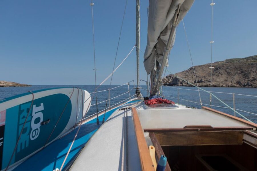 Fornells Bay: Sunset Sailing Trip by Sailboat - Refreshing Swim and Snorkel