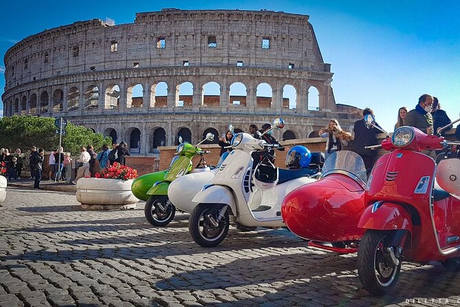 Highlights of Rome Vespa Sidecar Tour in the Afternoon With Gourmet Gelato Stop - Tour Overview