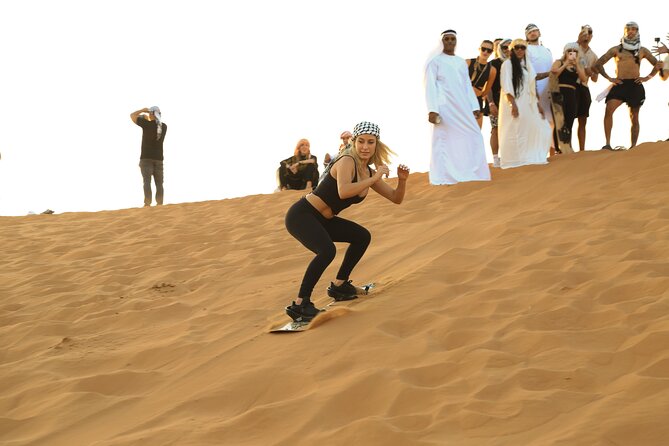 Morning Adventure From Dubai: Desert Dune Bashing, Sand Boarding, Camel ...