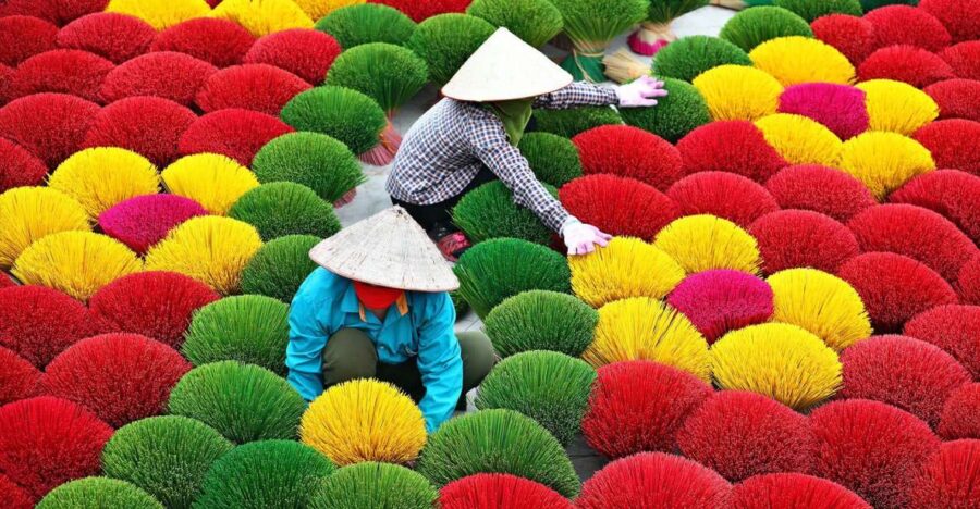 Ninh Binh Small Group Of 9 From Hanoi Via Incense Village - Quang Phu Cau Incense Stick Village