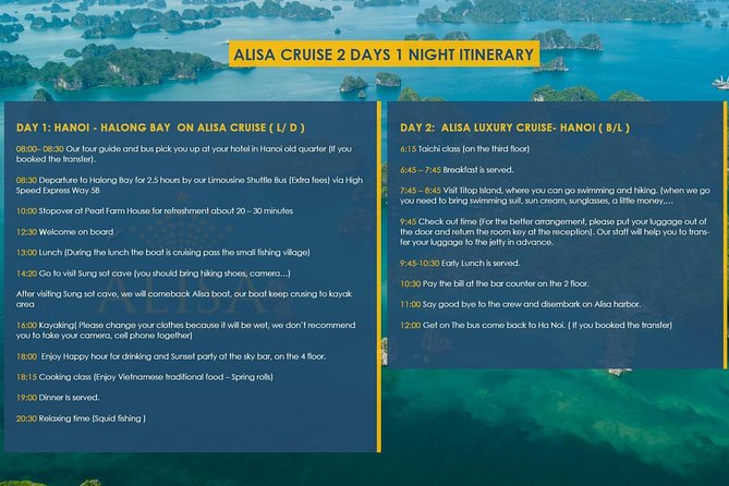 Overnight Luxury 5 Star Alisa Cruise With Meals, Kayak or Bamboo Boat