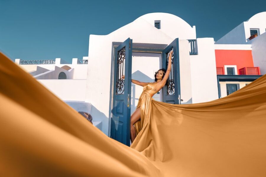 Santorini: Flying Dress Photoshoot