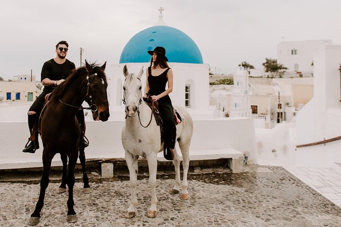 Traditional Greek Village and Caldera Cliff Horse Riding Tour - Helmet and Saddlebag Inclusion