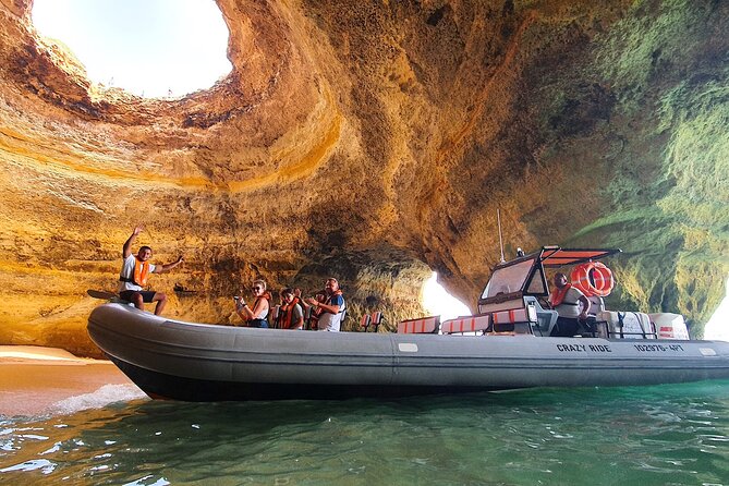 Fast Adventure to the Benagil Caves on a Speedboat - Starting at Lagos - Learning About Famous Cave Formations