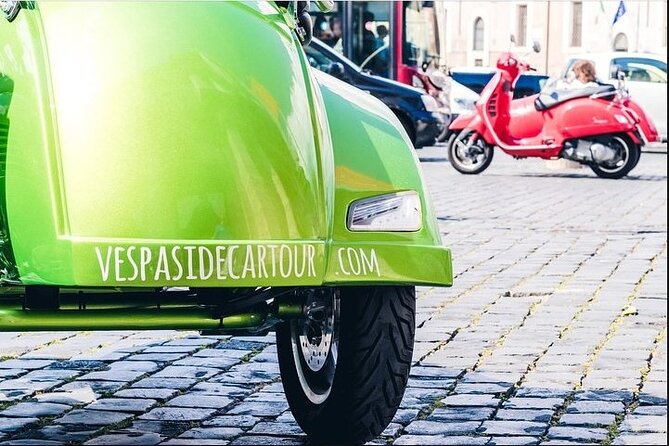 Highlights of Rome Vespa Sidecar Tour in the Afternoon With Gourmet Gelato Stop - Complimentary Audio Headsets