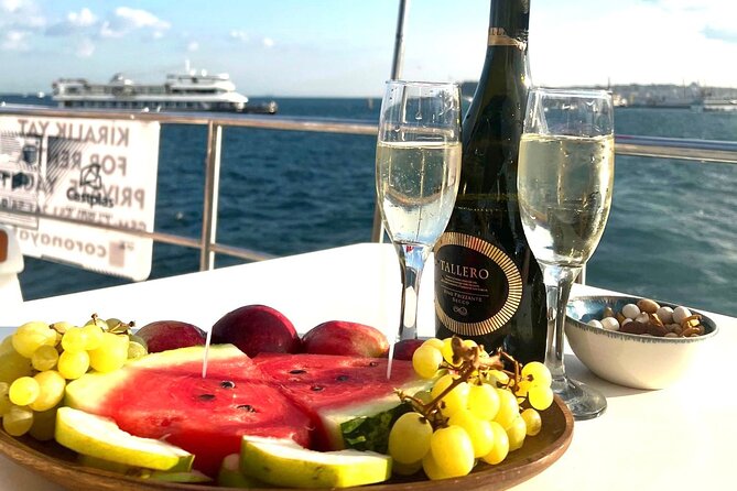 Istanbul Sunset Luxury Yacht Cruise With Snacks and Live Guide - Complimentary Drinks, Snacks, and Desserts