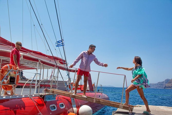 Sailing Catamaran Cruise in Santorini With Bbq, Drinks and Transfer - Efficient Hotel Pickup and Drop-off