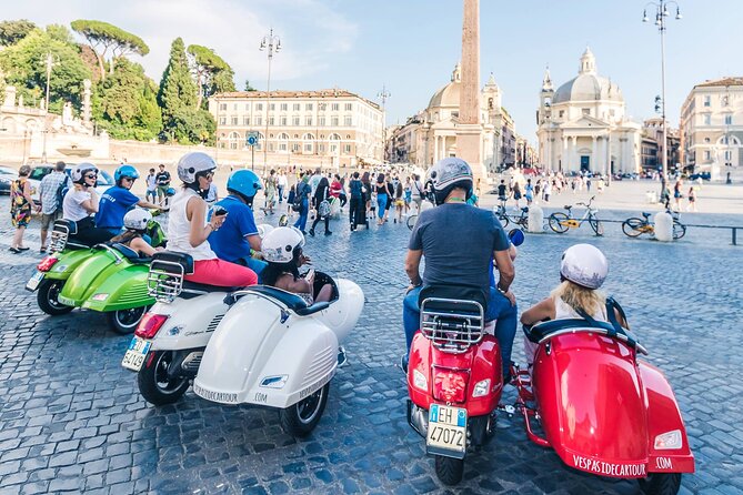 Highlights of Rome Vespa Sidecar Tour in the Afternoon With Gourmet Gelato Stop - Policies and Additional Information