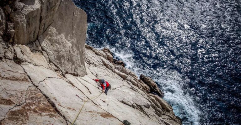 Multi Pitch Climb Session in the Calanques Near Marseille