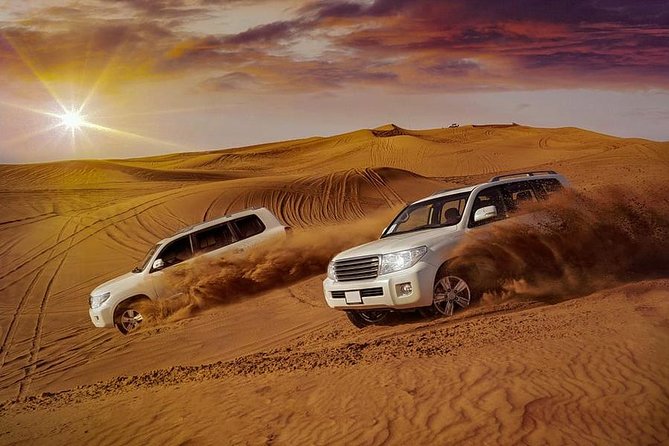 Arabian Desert Safari With BBQ Dinner Camel Ride, Sand Boarding