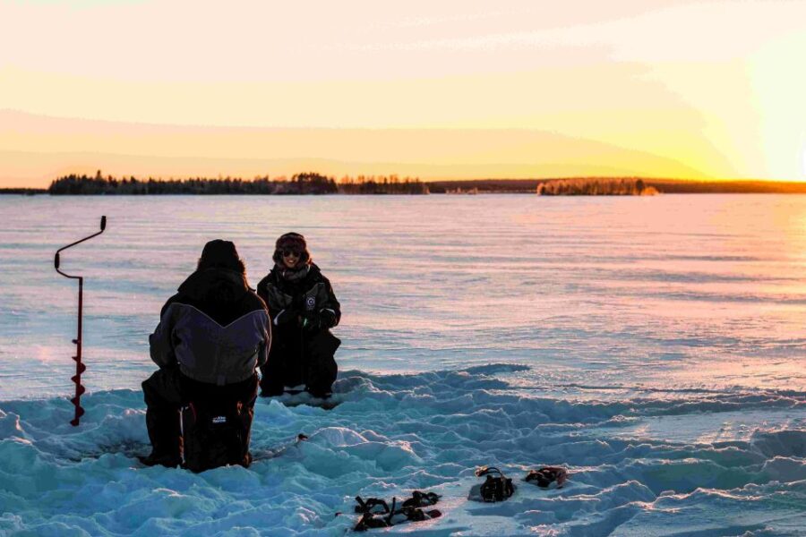 Arctic Ice Fishing by Snowshoe