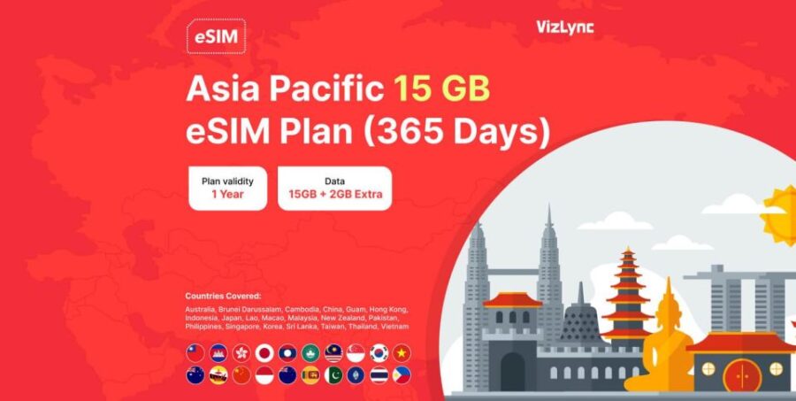 Asian 15 GB Esim Data Plan – Stay Connected on the Go !