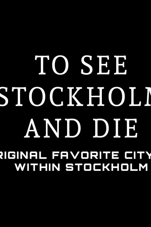 CityQuest in Stockholm – To See Stockholm and Die