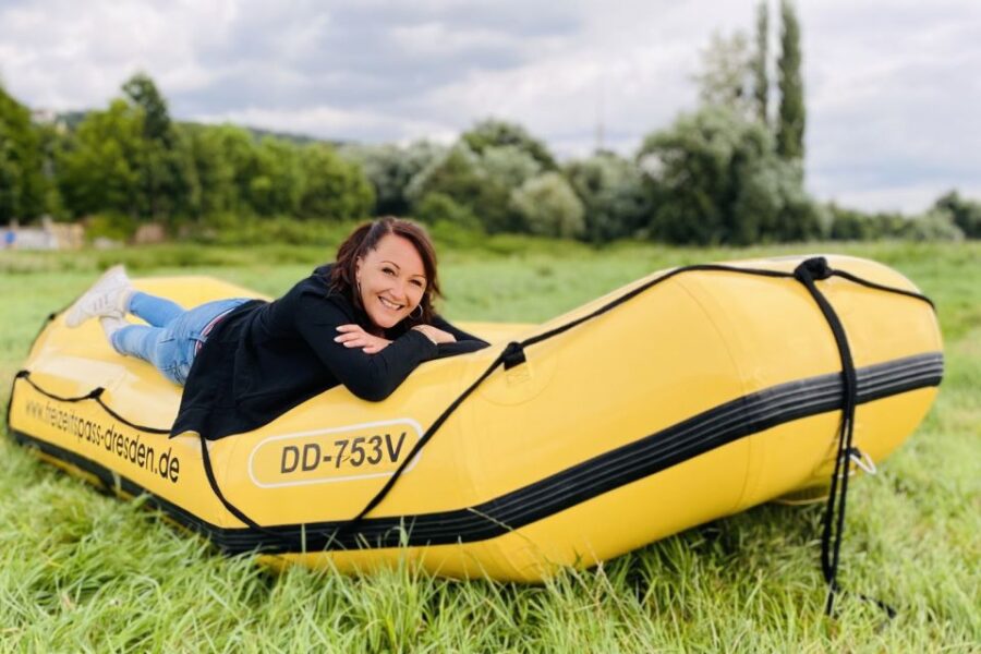 Dresden: Private Inflatable Boat Tour With Beer Garden Stop