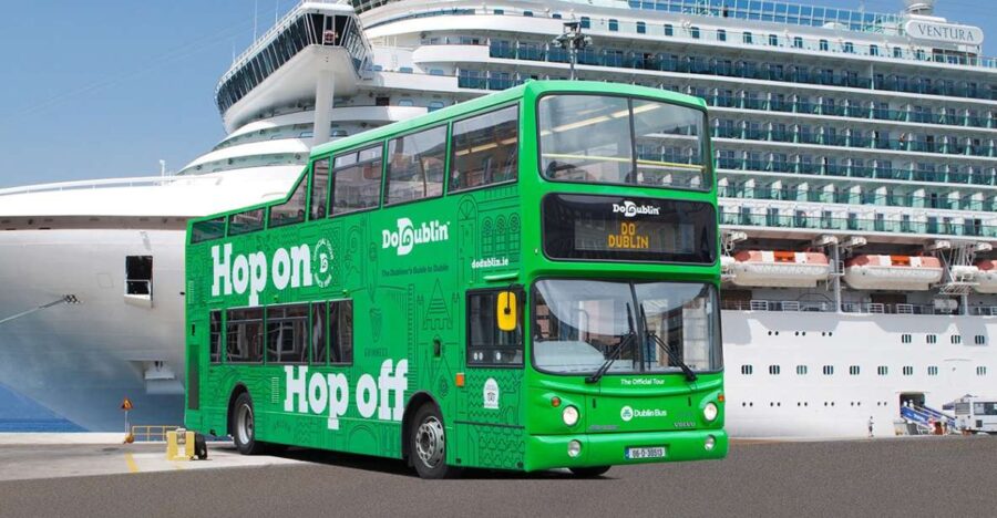 Dublin: Cruise Excursion Hop-On Hop-Off Tour & Rail Ticket