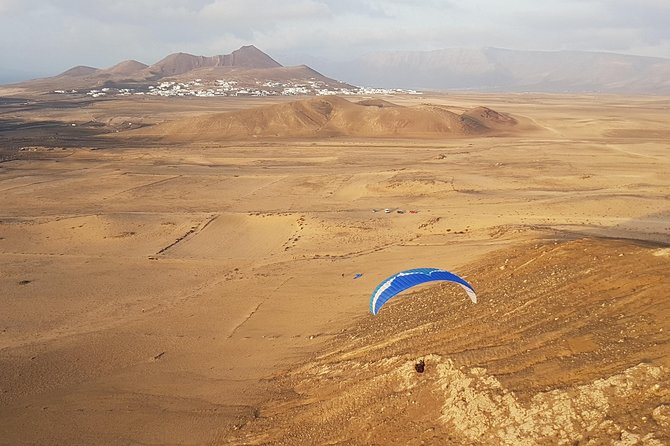 Flying Paragliders Over Lanzarote