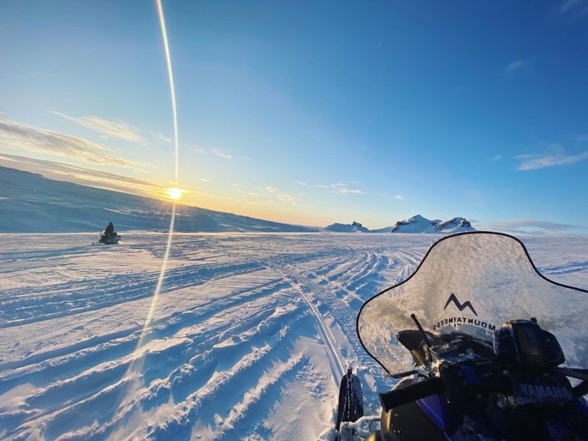 From Gullfoss: Langjökull Ice Cave and Snowmobile Tour