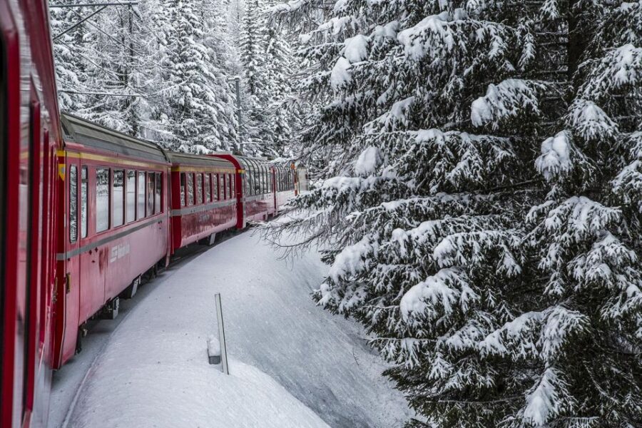 From Milan: Lake Como Cruise, St. Moritz & Bernina Red Train