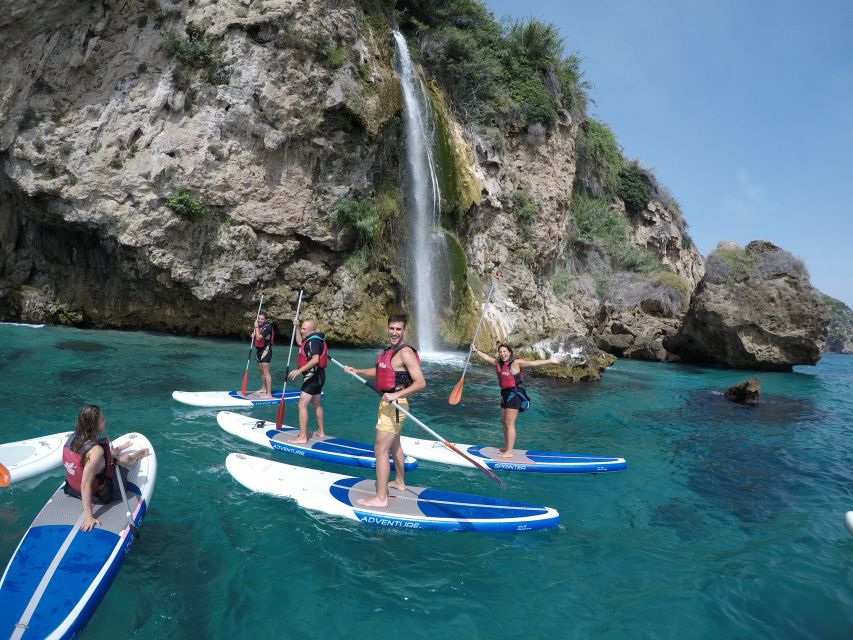 From Nerja: Guided Paddle Surf Cliffs and Maro Waterfall