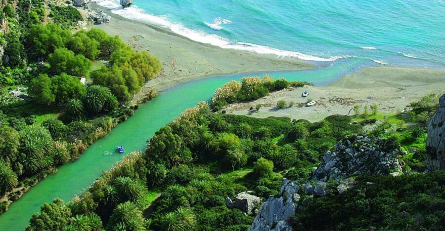 From Rethymno: Kourtaliotiko, Preveli Palm Beach, & Damnoni
