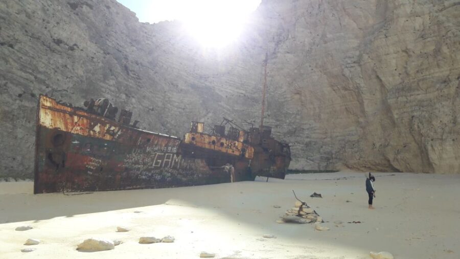 From St.Nikolaos: Boat Cruise to Navagio Beach & Blue Caves