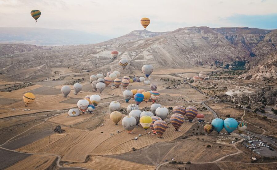 Hot Air Balloons in Goreme Red Valley