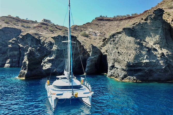 Infinity Blue Semi Private Daytime Cruise With Meal in Santorini