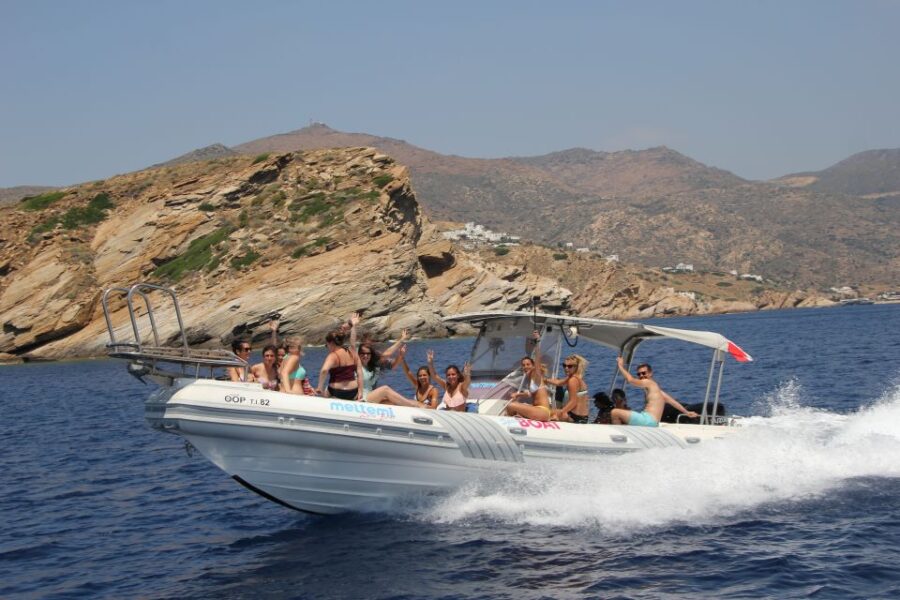 Ios Island: Speedboat Cruise From Mylopotas Beach