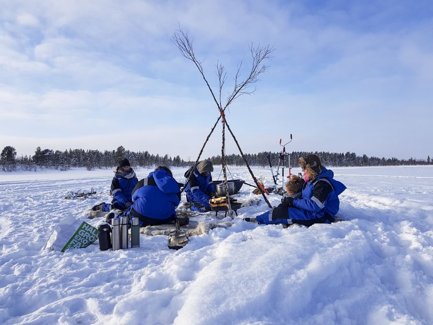 Kiruna: Snowshoe Hike & Ice Fishing Tour