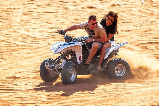 Morning Desert Safari Dune Bashing Sand Boarding With Quad Bike