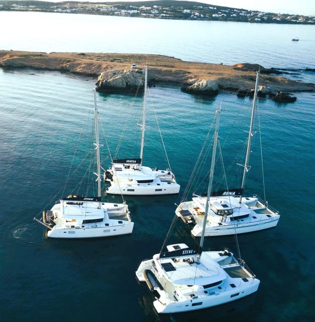 Naxos: Private Sunset Catamaran Cruise With Dinner